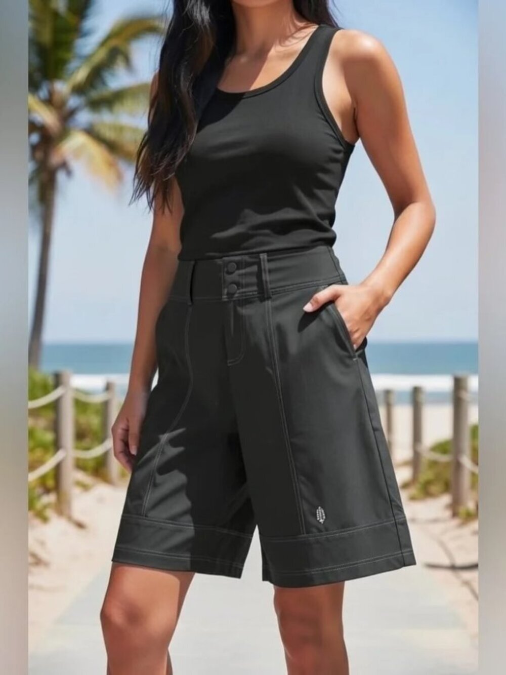 NWT Free People Active Bermuda Shorts in Black